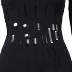 Mock Neck Long Sleeve Hollow Out Bodycon Dress Sexy Party Dress