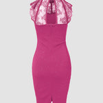 Glitter Contrast Lace Party Dress