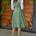 V-Neck Sleeveless Double Breasted Decor A Line Party Dress Causal Ziper Back Peplum Hem Commuting Dress