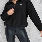 Stand Collar Zipper Design Casual Sweatshirt