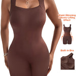 Seamless Square Neck Sleeveless Tank Top Tummy Control Bodysuit Romper