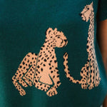 In The Wild Hunter Green Cheetah Sweater