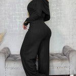 2 Pieces Outfit Button Decor Foldover Off Shoulder Slim Fit Top and Elastic Waist Wide Leg Pants Set Casual Ribbed Set