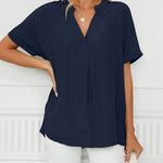 V Neck Blouse Elegant Casual Short Sleeve V Neck T-Shirt