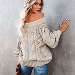 Off Shoulder Loose Knitwear Sweater