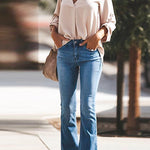 Margovil Distressed Bell Bottoms Skinny Denim Pants