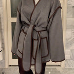 Margovil Open Front Pocketed Splice Coat with Belt