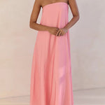Margovil Strapless Color Block Loose Fit Maxi Dress