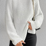 Margovil High Neck Side Slit Pullover Sweater