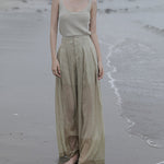 High Waist Drape Wide Leg Pants