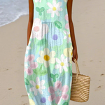Erin | Robe mi-longue pastel fleurie