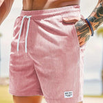 KZZ Men's Letter Patchwork Print Pocket Shorts