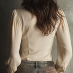 Quiet Luxury Lace Trumpet Pleated Blouse