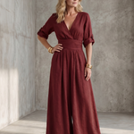 Wanda™ | Cross Front Wide Leg Jumpsuit