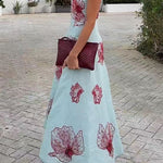 Crewneck Sleeveless Floral Print Maxi Dress