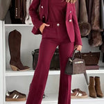 High Waist Straight Leg Tailored Suit Pants