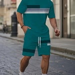 KZZ Men's short-sleeved shorts suit