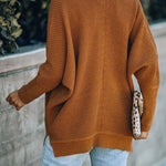 Nadorine Women's Batwing Sleeve Split Hem Open Front Cardigan