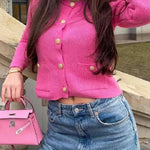 GOLDEN BUTTON KNIT CARDIGAN