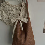 Vacation Lazy Straw Shoulder Tote Bag