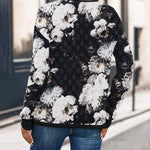 Nadorine Casual Floral Print Long Sleeve Pullover Sweatshirt