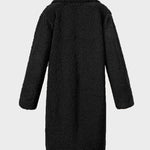 Faux Fur Plush Coat Open Front Solid Long Teddy Overcoat