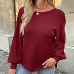 Nadorine Long Sleeve Backless Hollow Knit Sweater for Women Casual Work Office Loose Fit 2026 | Under