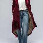 Vintage Velvet Long Loose Pocket Slit Coat