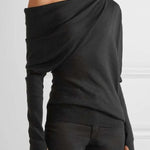 Urban Asymmetric One-Shoulder Long Sleeves T-Shirt Top