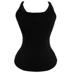 Scoop Neck Spaghetti Strap Ribbed Top Casual Sleeveless Slim Fit Tank