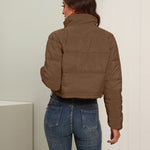Short Puffer Jacket Stands Up Zipper Outerwear