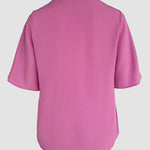 2 Pieces V Neck Button Decor Bell Sleeve Top and Casual Drawstring Stechy Waist Shorts Set