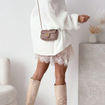 Margovil V Neck Drop Shoulder Slouchy Pullover Sweater