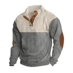 KZZ Men's Color Block Casual Hoodie, Half-Zip Long-Sleeve Sweatshirt