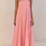 Margovil Strapless Color Block Loose Fit Maxi Dress
