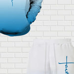 KZZ Men's Suit with 3D Print and Hood