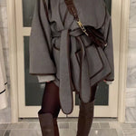 Margovil Open Front Pocketed Splice Coat with Belt