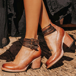 Emily | Classic Leather Strap Heels