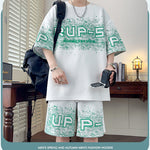 KZZ Trendy letter print short-sleeved menswear