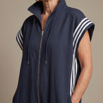 Lark™ | Zip Front Stripe Panel Jumpsuit