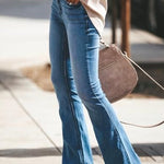Margovil Distressed Bell Bottoms Skinny Denim Pants
