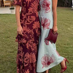 Crewneck Sleeveless Floral Print Maxi Dress