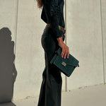 Margovil High Rise Faux Leather Pocketed Straight Leg Pants