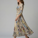 Celine | Cross Wrap Neck Midi Dress