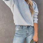 Margovil Crewneck Puff Sleeves Comfy Sweatshirt