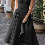 Margovil Spaghetti Strap Pocketed Corset Swing Midi Dress