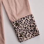 Western Retro Leopard Print Pink Faux Suede Long-Sleeve Shirt
