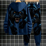 KZZ Men's Casual Hooded Sweatshirt Set