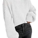 Margovil Turtleneck Drop Shoulder Comfy Pullover Sweater