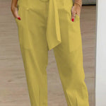 High waisted casual suit pants